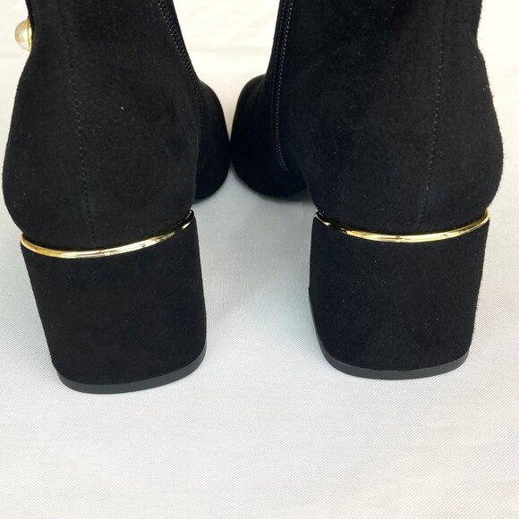 Alex Marie Delphi Suede Pearl Embellished Ankle Boots Women's 6 Black NEW - Picture 11 of 11